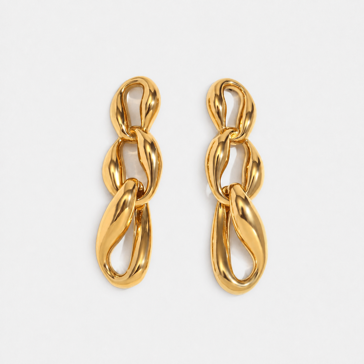 Fluidity Chain Drop Earrings — Gold