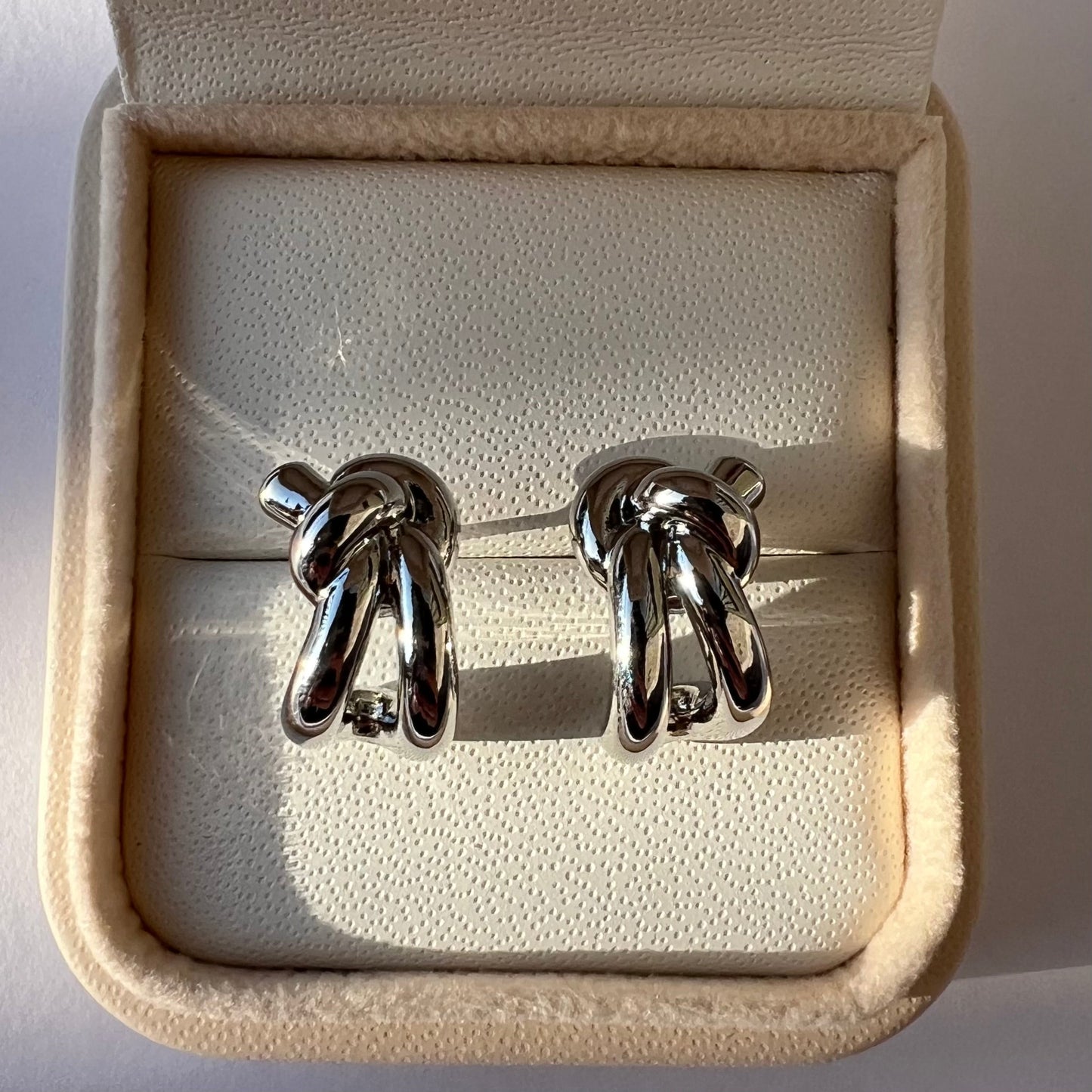 Amelie - Knot Huggie Stud Earrings