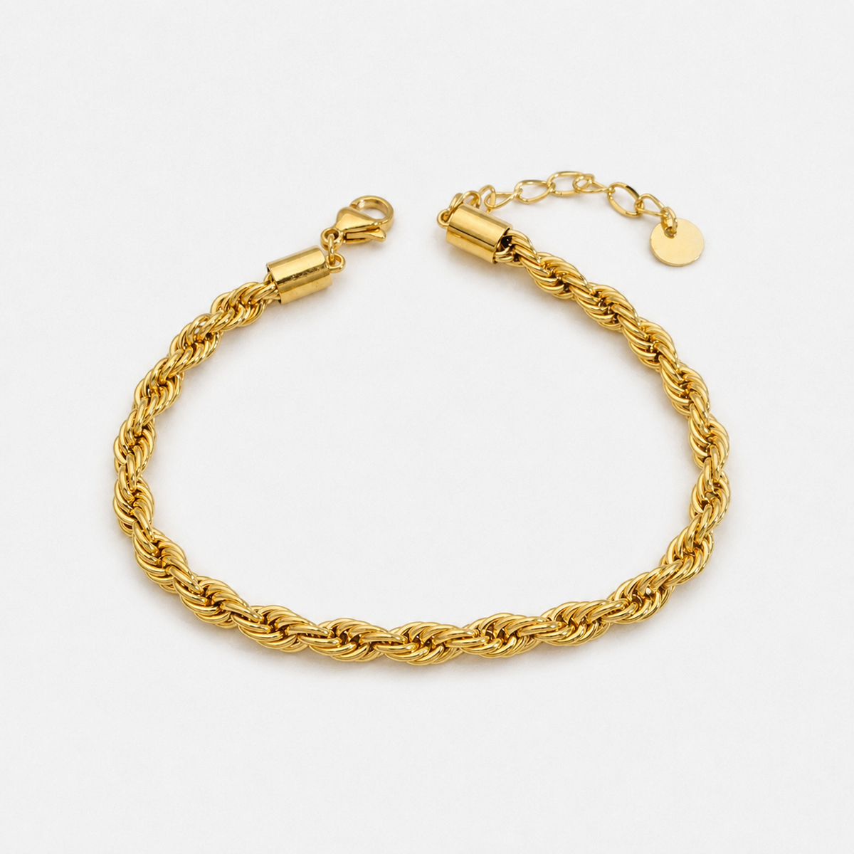 14K Gold-Plated Twisted Rope Chain Bracelet — Gold