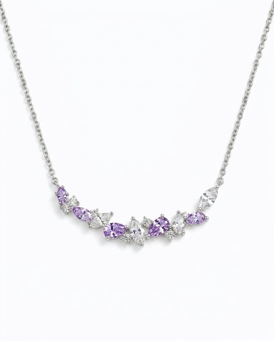 Collier en Y Fleur de Glycine — Argent Sterling 925