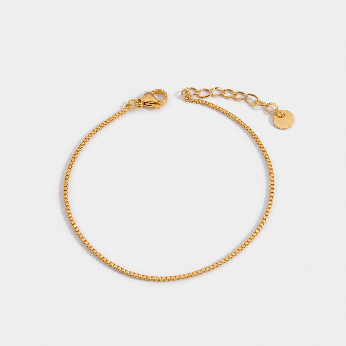 Tiny 14K Gold-Plated Keel Chain Bracelet — Gold