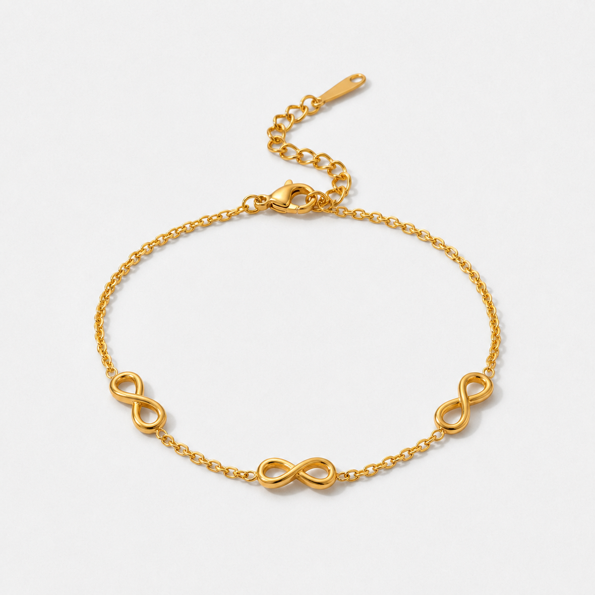 14K Gold-Plated Infinity Loop Chain Bracelet — Gold