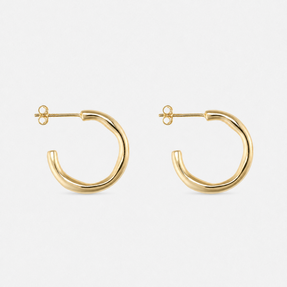 Dainty 14K Gold-Plated Minimalist Hoop Earrings — Gold