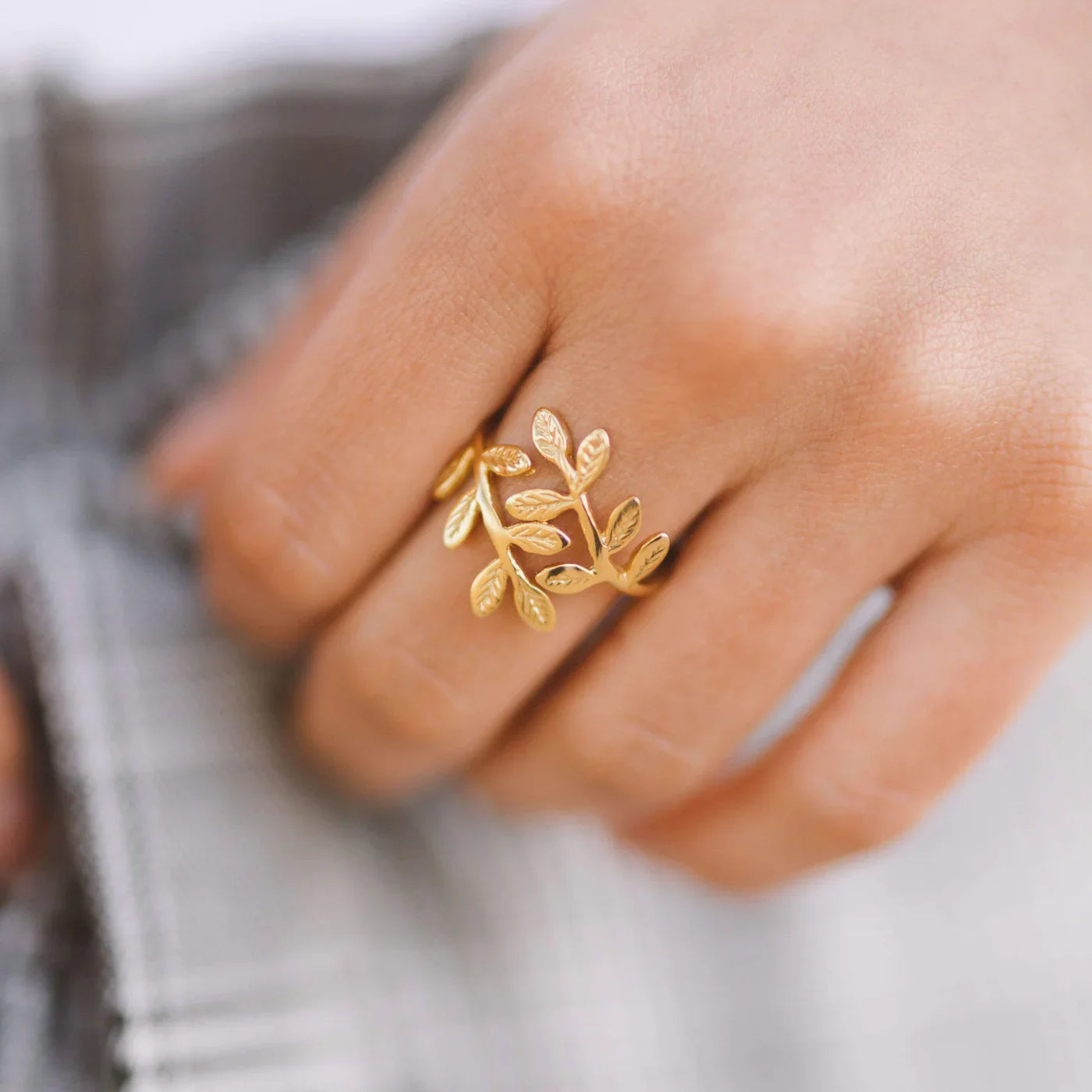 Palestine Olive Leaf Ring — 18K Gold-Plated, Symbol of Heritage