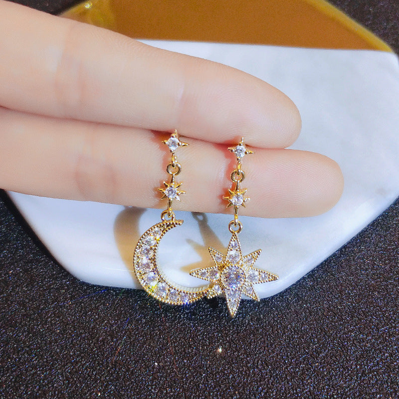 Crystal Moon & Star Earrings
