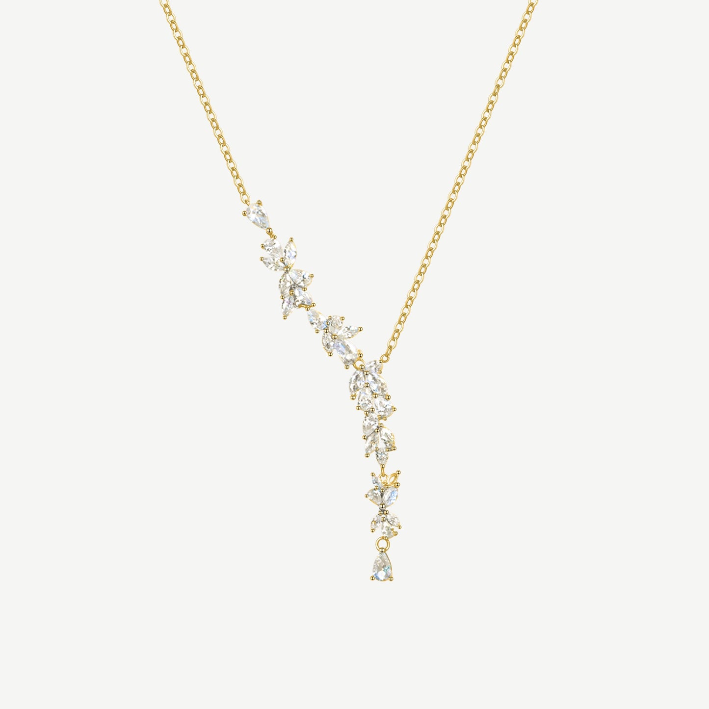 Halskette Wisteria-Blüten mit Anhänger aus 925er Sterlingsilber