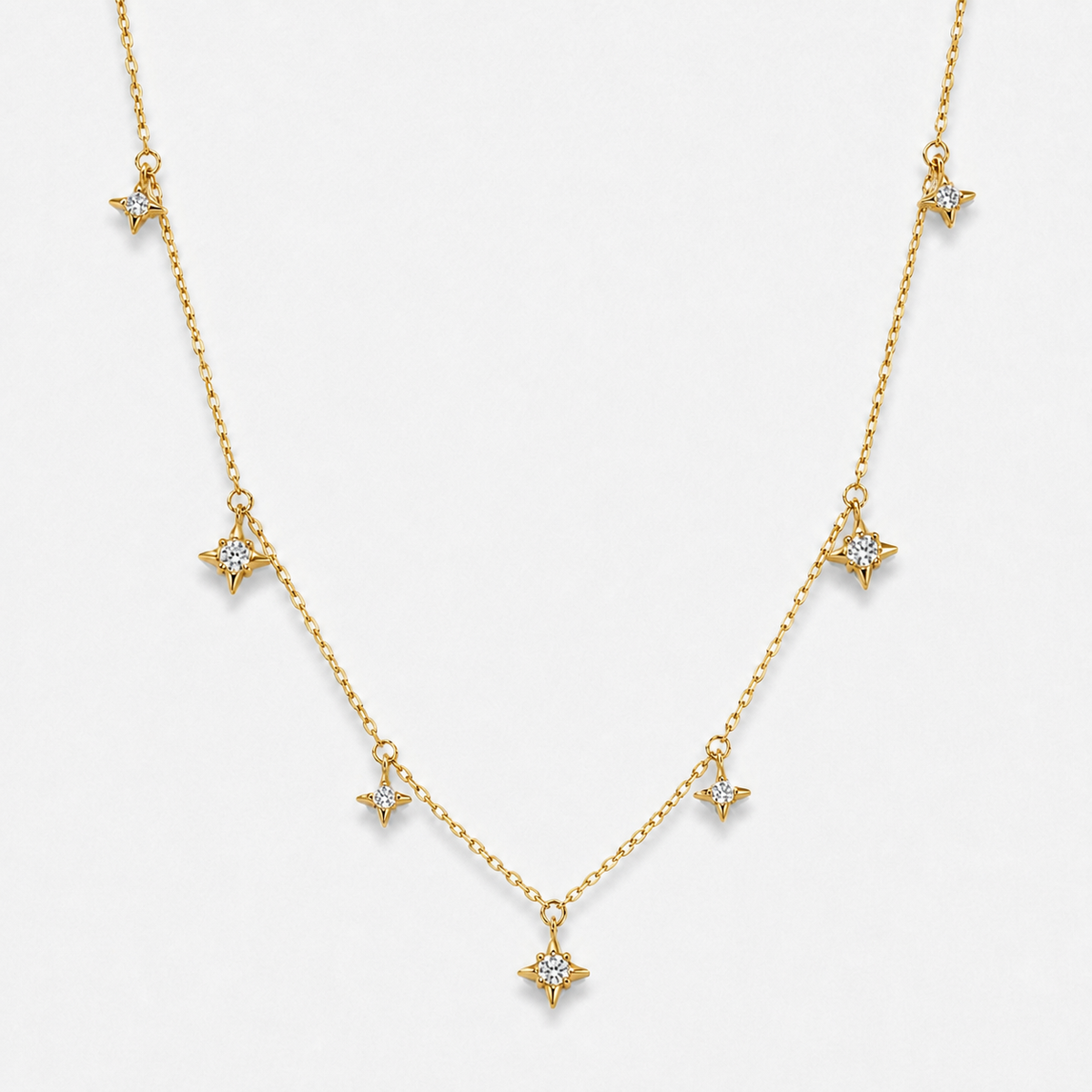 Dainty Gold Crystal Star Pendant Necklace — Default Title