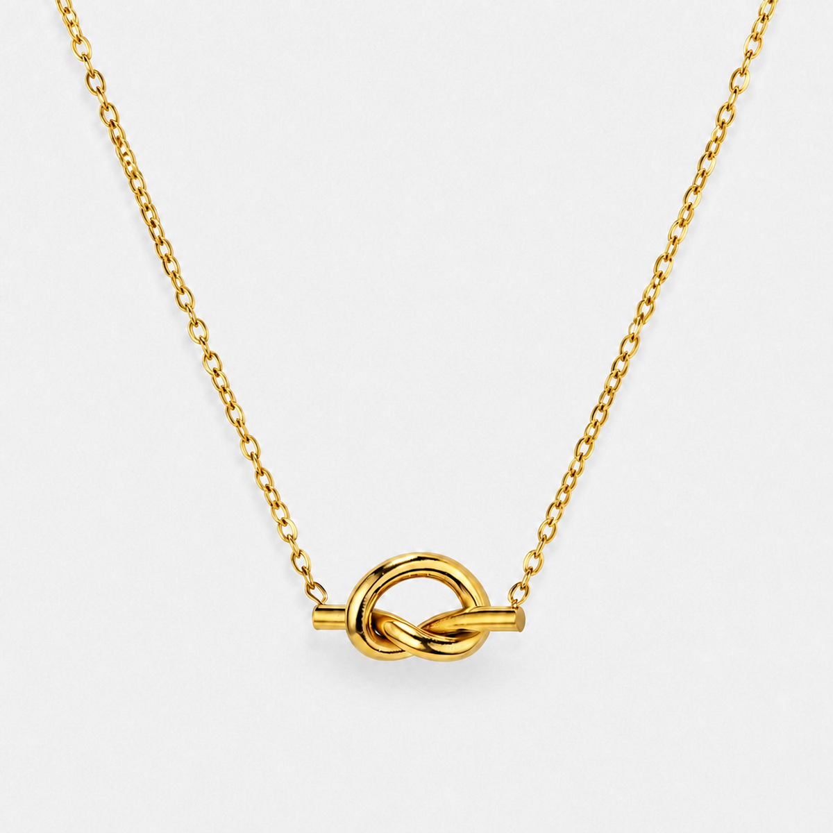 Dainty Love Knot Pendant Necklace — Gold