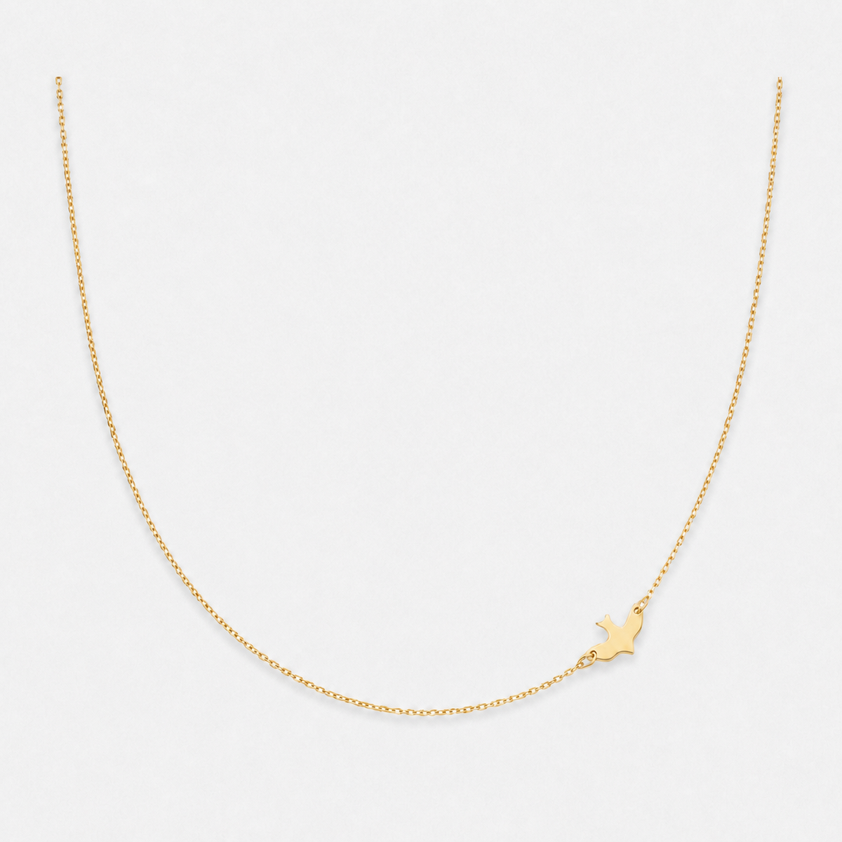 18K Gold-Plated Bird Pendant Choker Necklace — Gold