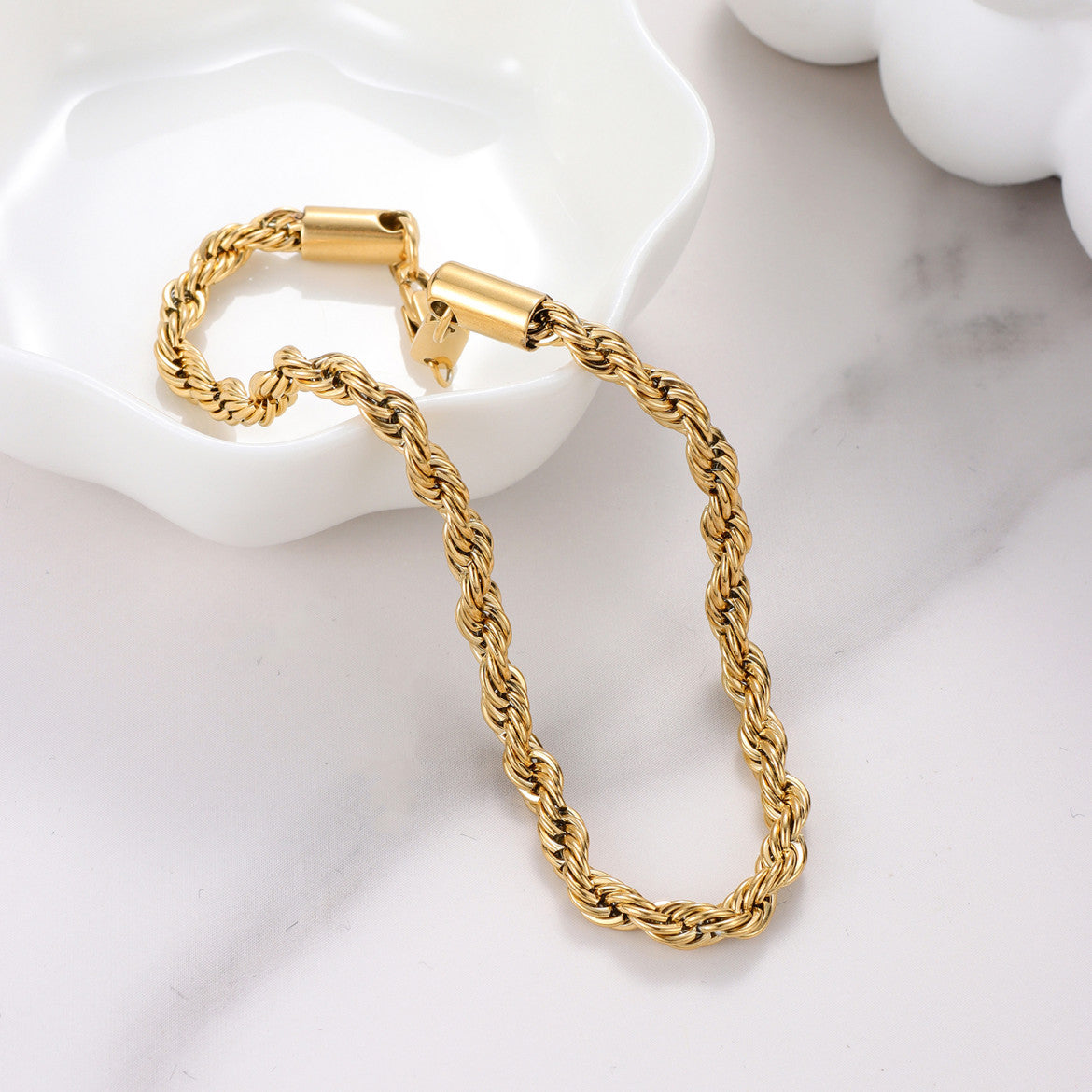 Gold Rope Chain Bracelet — Woven Design, Everyday Elegance