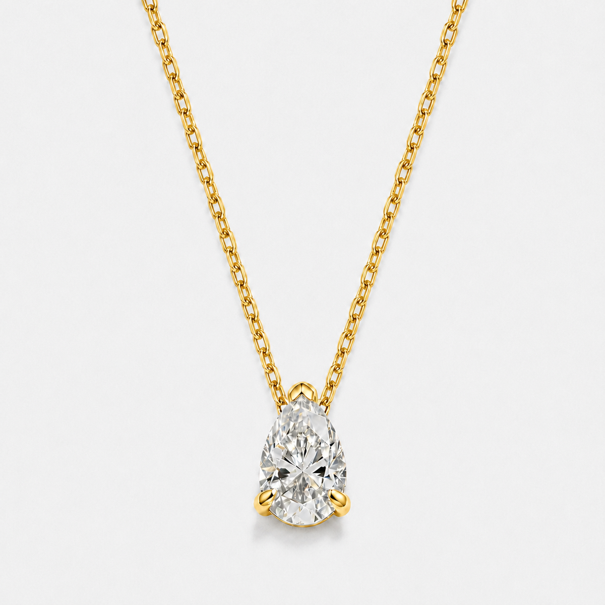 Celeste Pear-Cut Moissanite Necklace — Gold