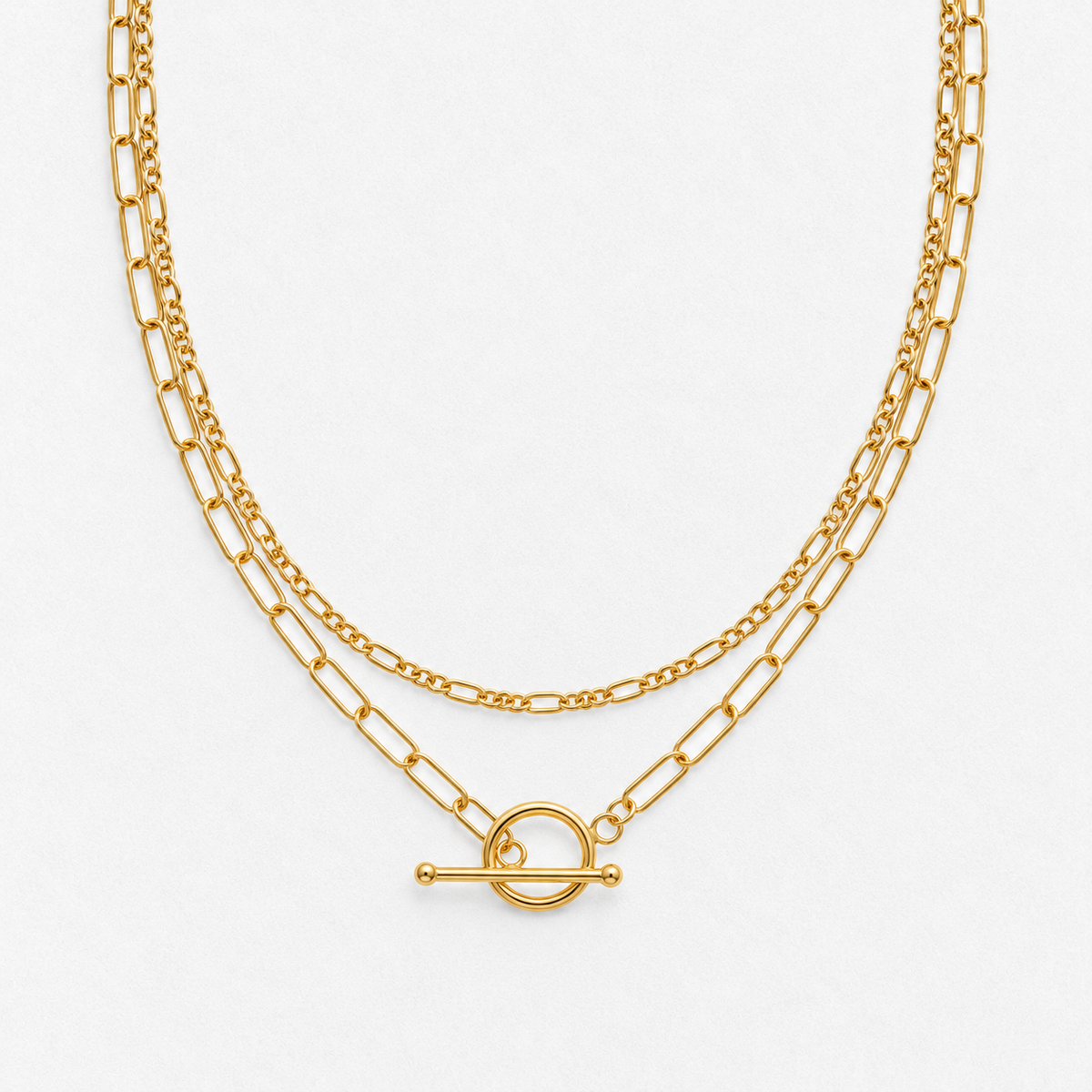 14K Gold Link Chain Minimalist Choker in gold, product detail on a neutral white background