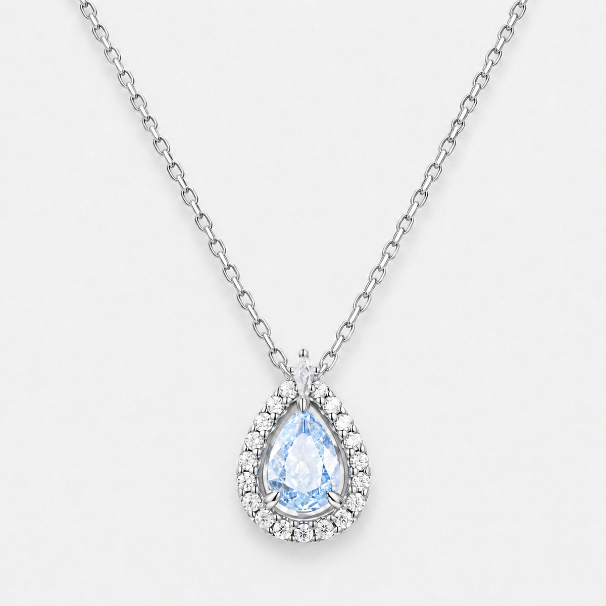 Ocean Eye Sterling Silver Aquamarine Necklace — Silver