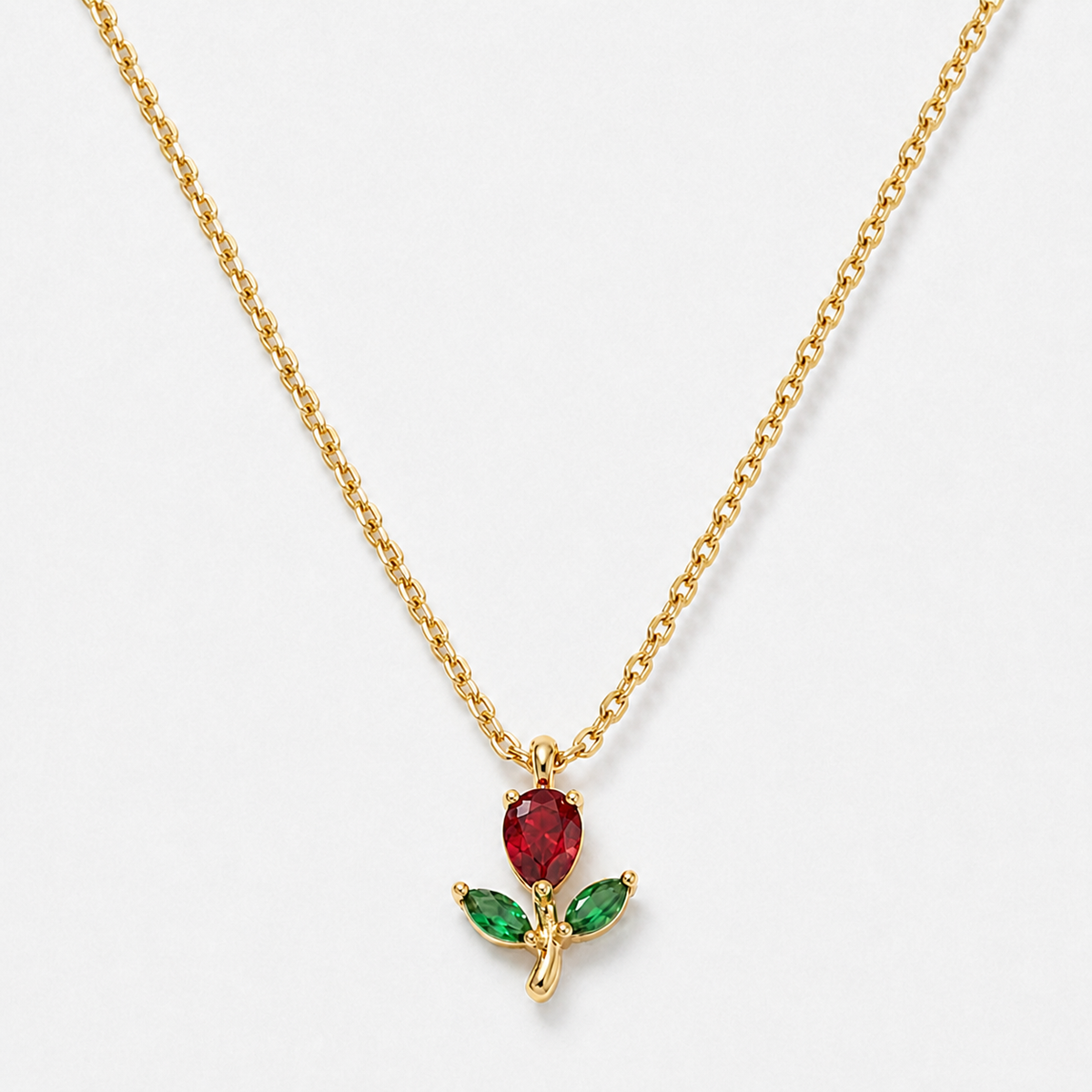 18K Gold-Plated Tulip Flower Pendant Necklace — Gold