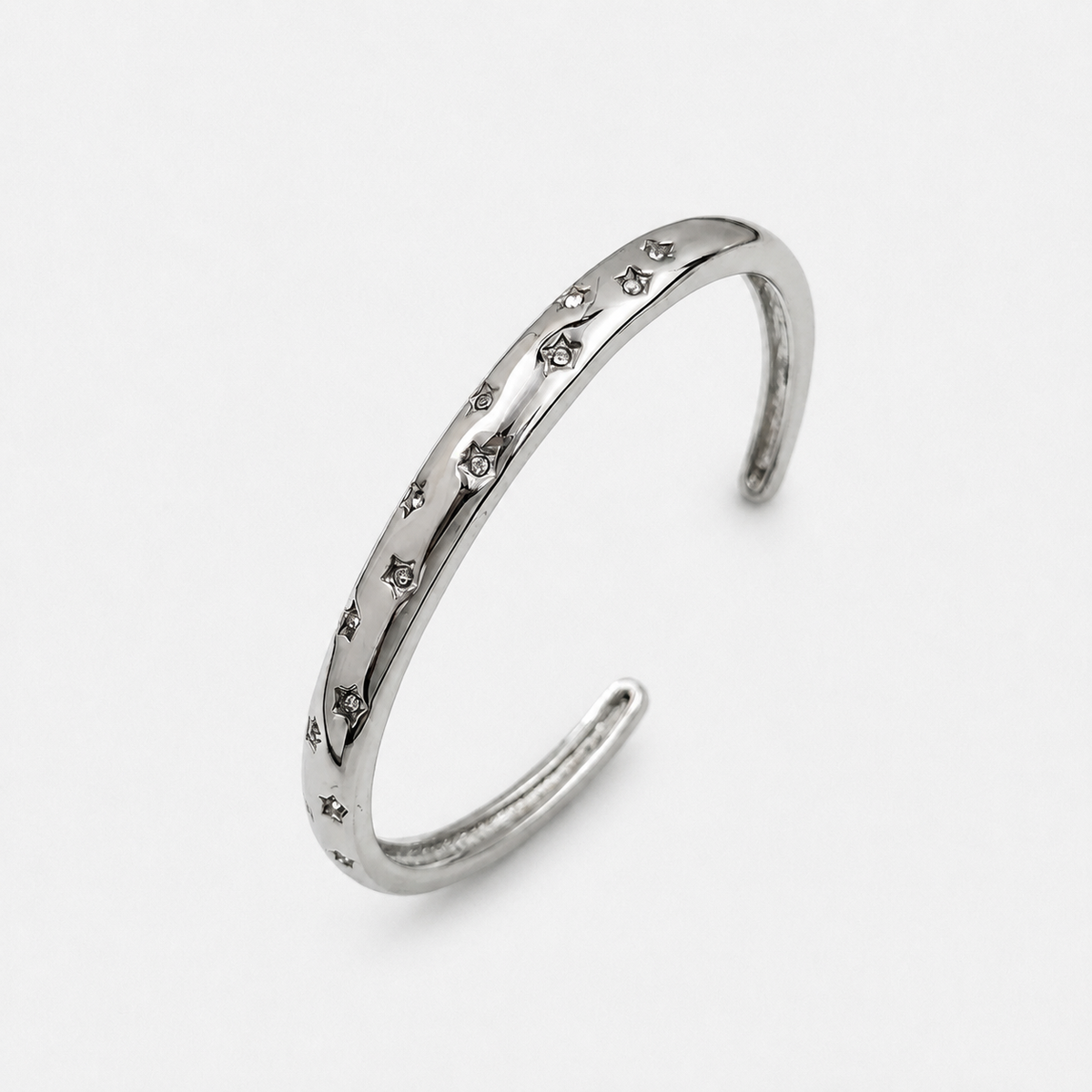 Sienna Star-Set Cuff Bracelet — Silver