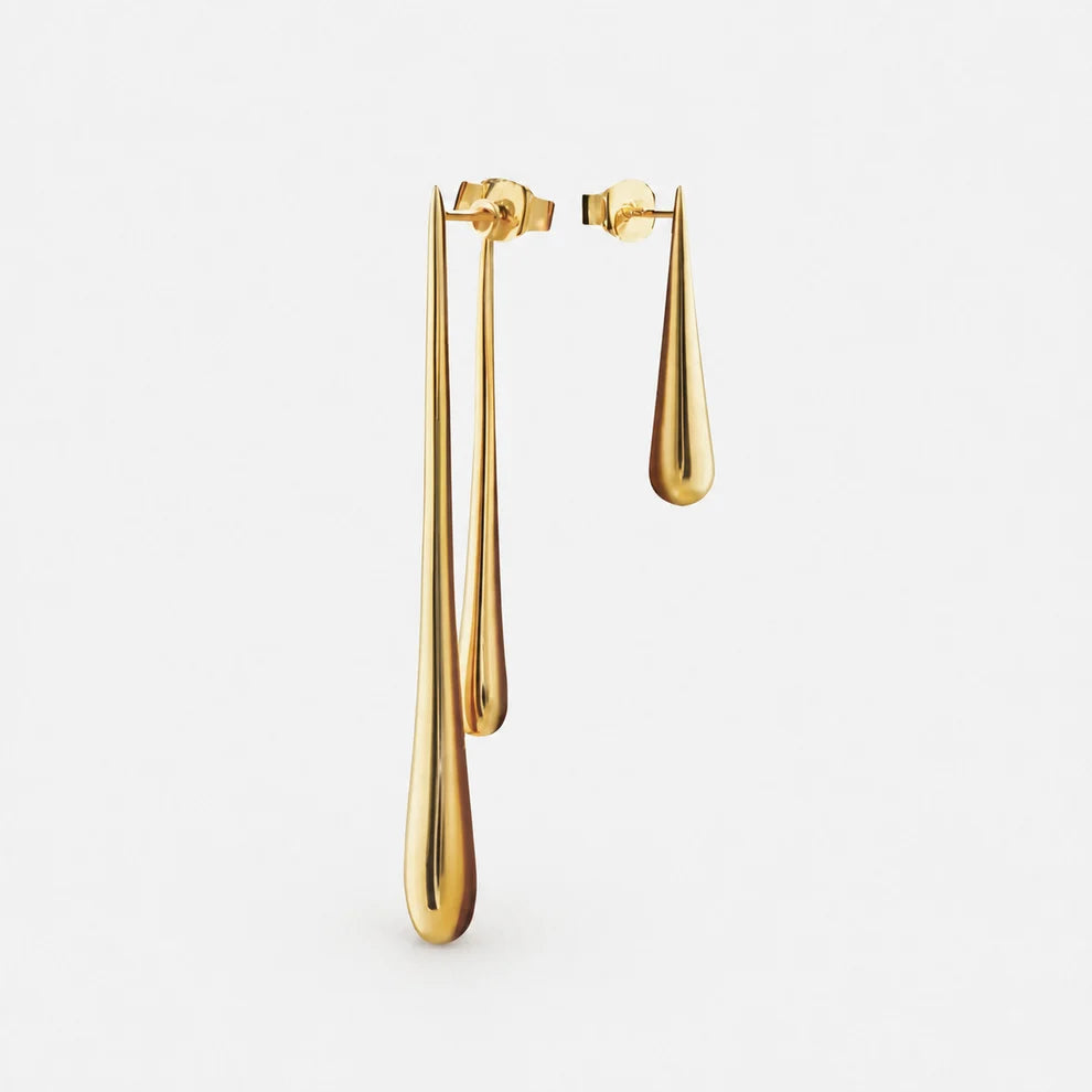 Asymmetrical Elongated Drop Earrings