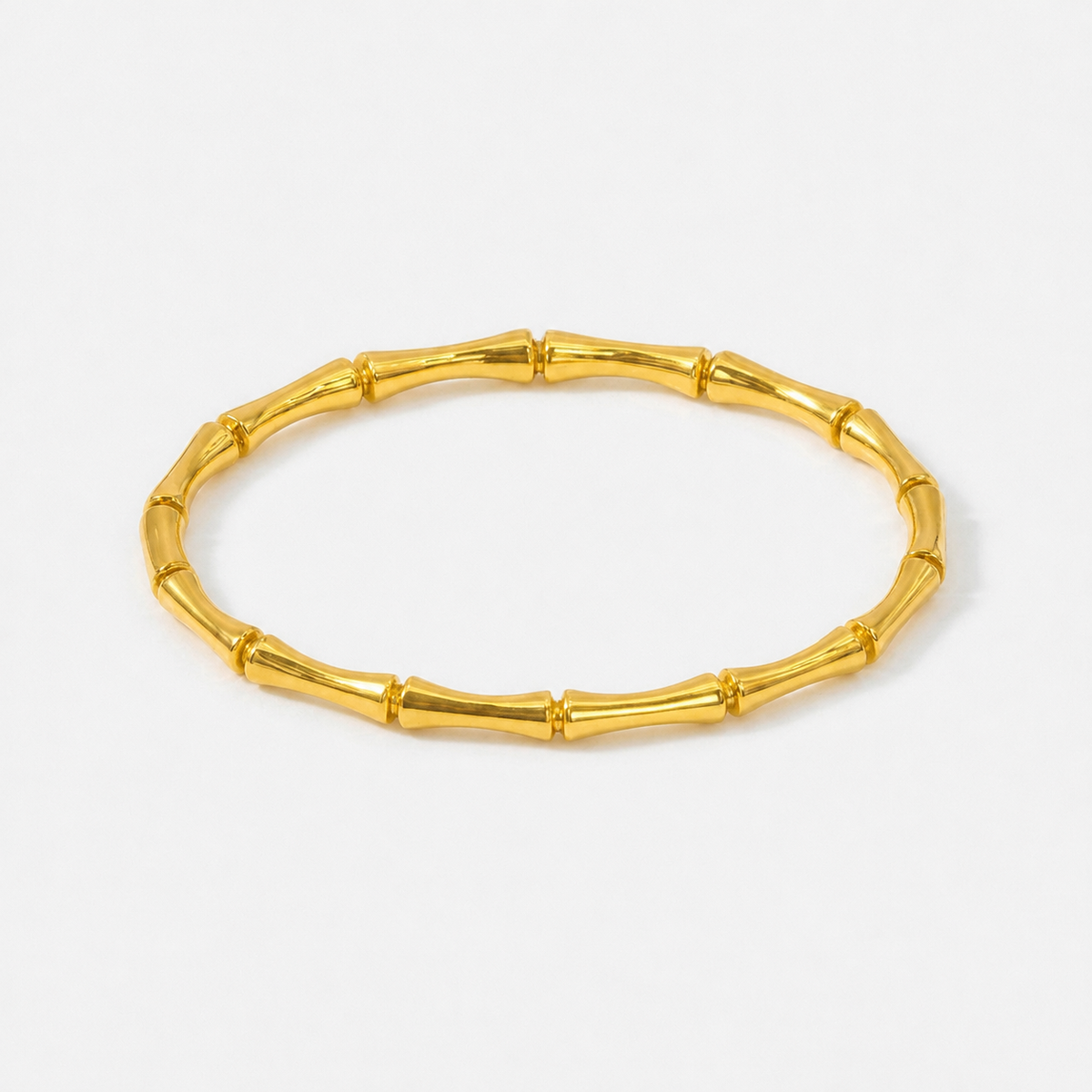 Bamboo Stackable Bangle Bracelet — Gold