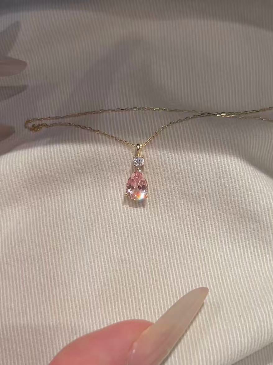 Pink Heart Necklace – 925 Sterling Silver