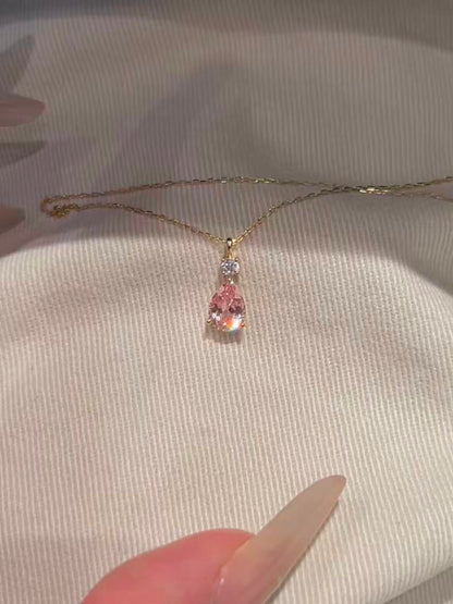 Pink Heart Necklace – 925 Sterling Silver