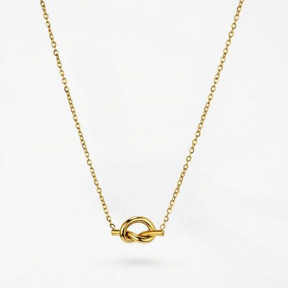 Love knot necklace, minimalist symbol of eternal connection
