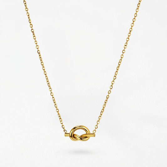 Love knot necklace, minimalist symbol of eternal connection