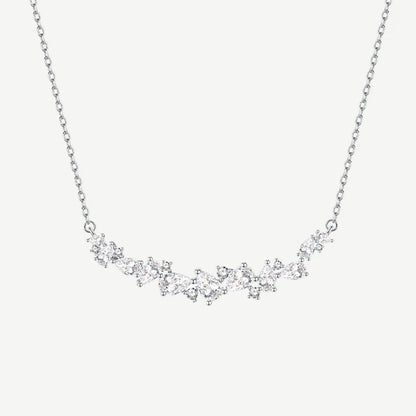 Wisteria flower Y necklace in 925 sterling silver with cubic zirconia