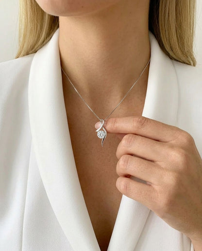 Halskette mit Anhänger aus Sterlingsilber – Zirkonia-Solitär