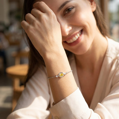 Sterling silver bracelet with magical-inspired charm