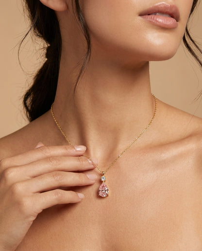 Pink Heart Necklace – 925 Sterling Silver