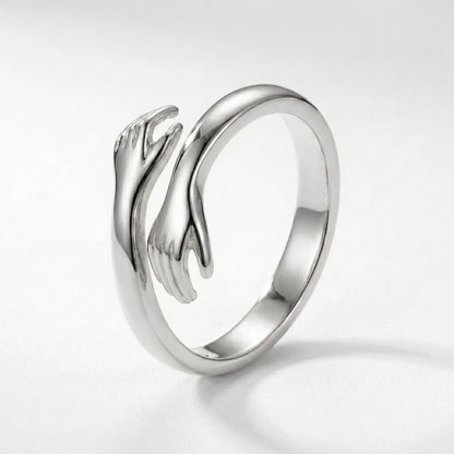 Eternal hug ring presented in gift packaging