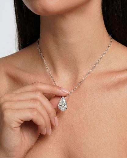 Celeste Pear-Cut Moissanite Necklace in 925 Sterling Silver