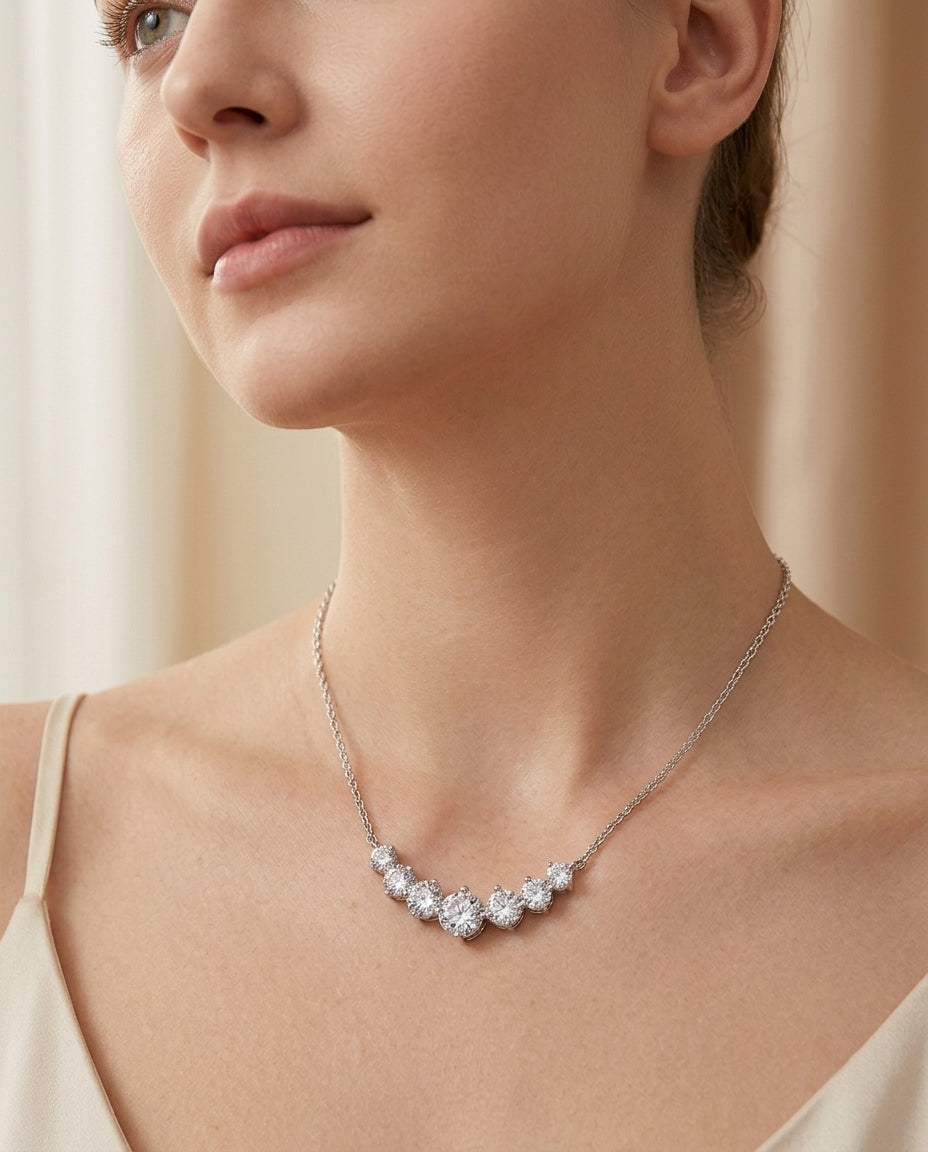 5A Zircon Pendant Necklace — 925 Sterling Silver for Women