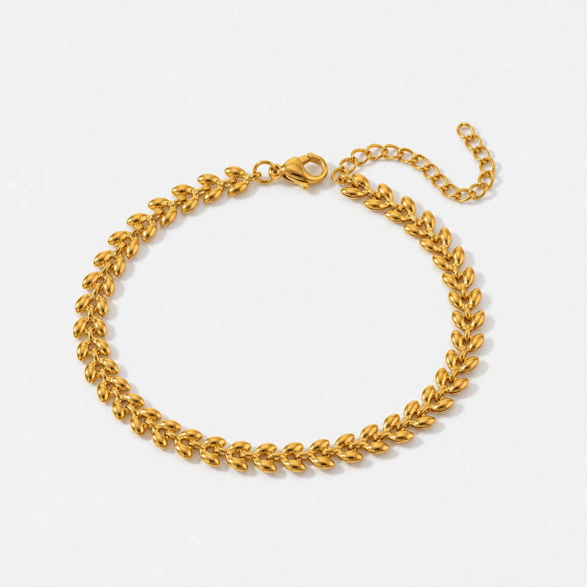 14K Gold-Plated Leaf Chain Bracelet — Gold