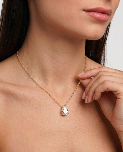 Celeste Pear-Cut Moissanite Necklace in 925 Sterling Silver