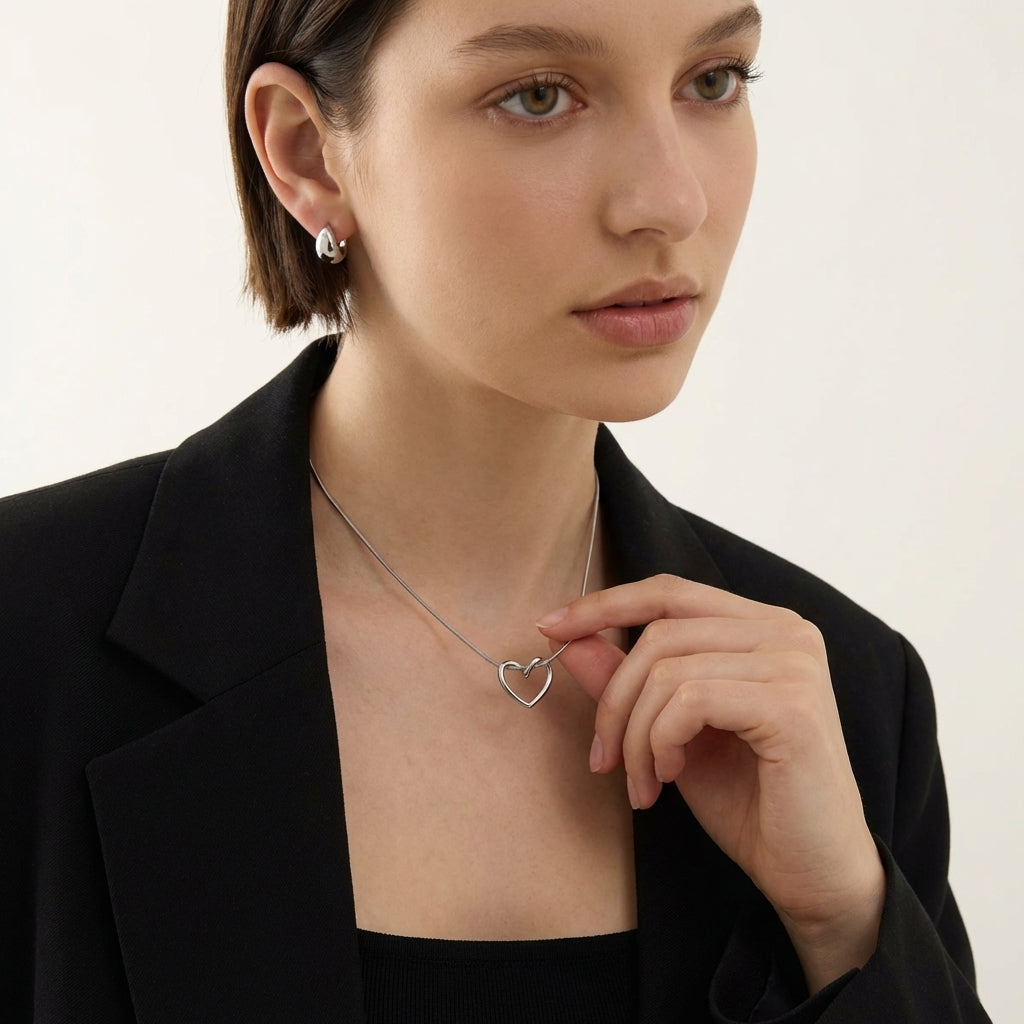 Solstice heart necklace, refined romantic jewellery