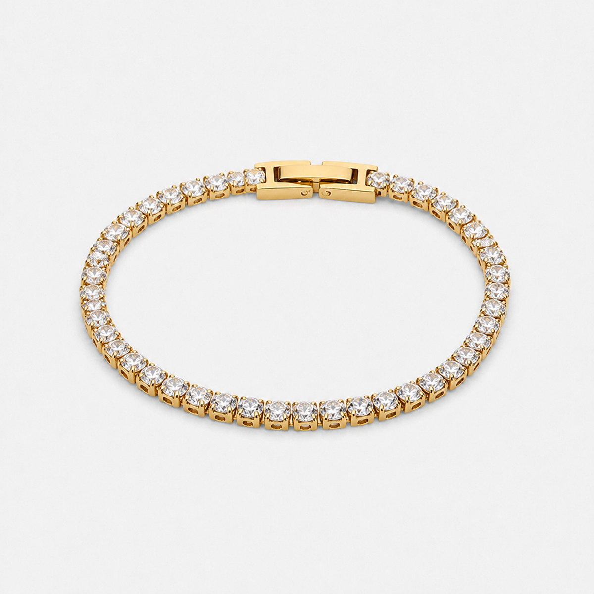 14K Gold-Plated Cubic Zirconia Tennis Bracelet — Gold