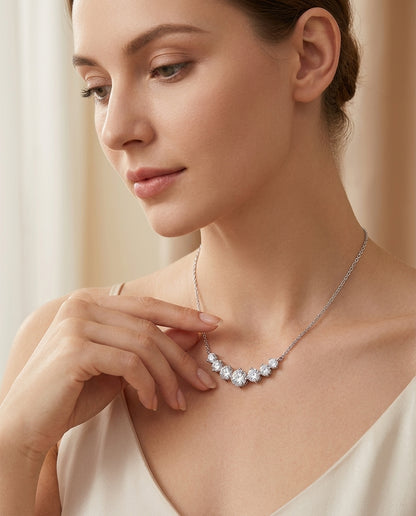 5A Zircon Pendant Necklace — 925 Sterling Silver for Women