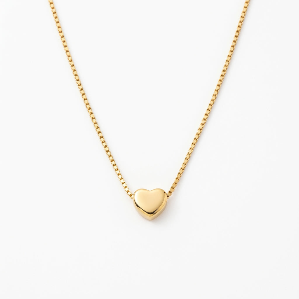 My petite heart necklace in dainty gold finish