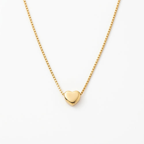 My petite heart necklace in dainty gold finish