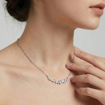 925 sterling silver wisteria necklace, close-up detail
