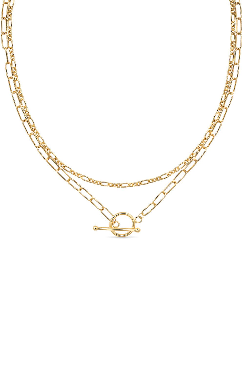 14K gold link chain minimalist choker necklace