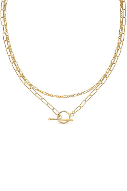14K gold link chain minimalist choker necklace