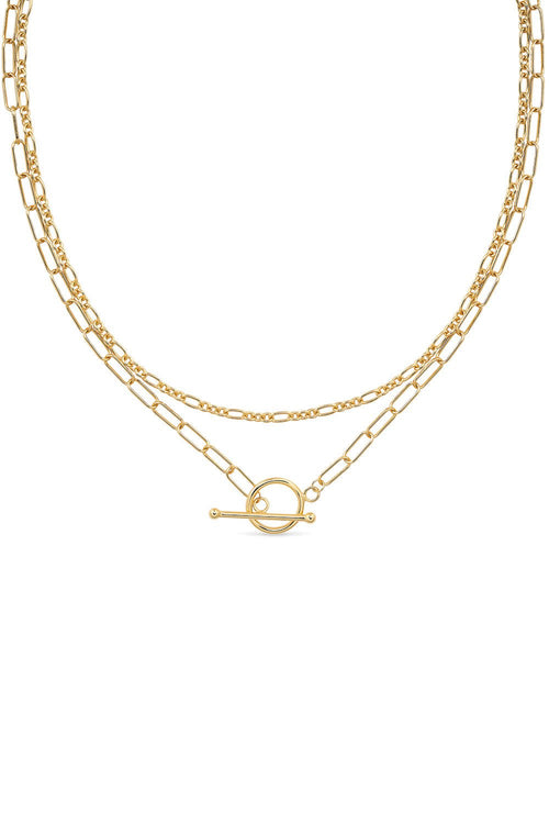 14K gold link chain minimalist choker necklace