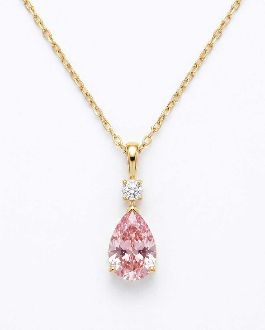 Pink Heart Necklace – 925 Sterling Silver