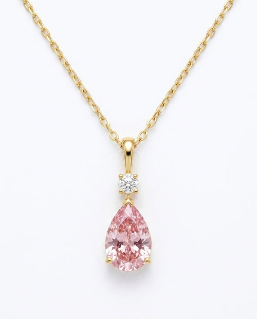 Pink Heart Necklace – 925 Sterling Silver