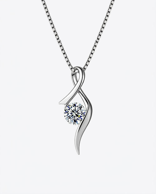 Halskette mit Anhänger aus Sterlingsilber – Zirkonia-Solitär
