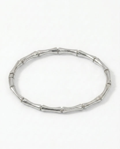 bamboo bangle bracelet in silver
