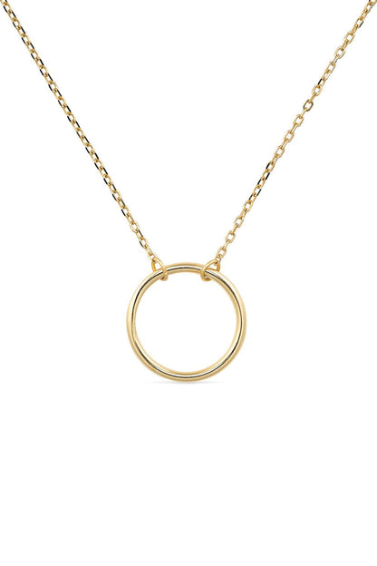 18K gold-plated circle pendant necklace, dainty design