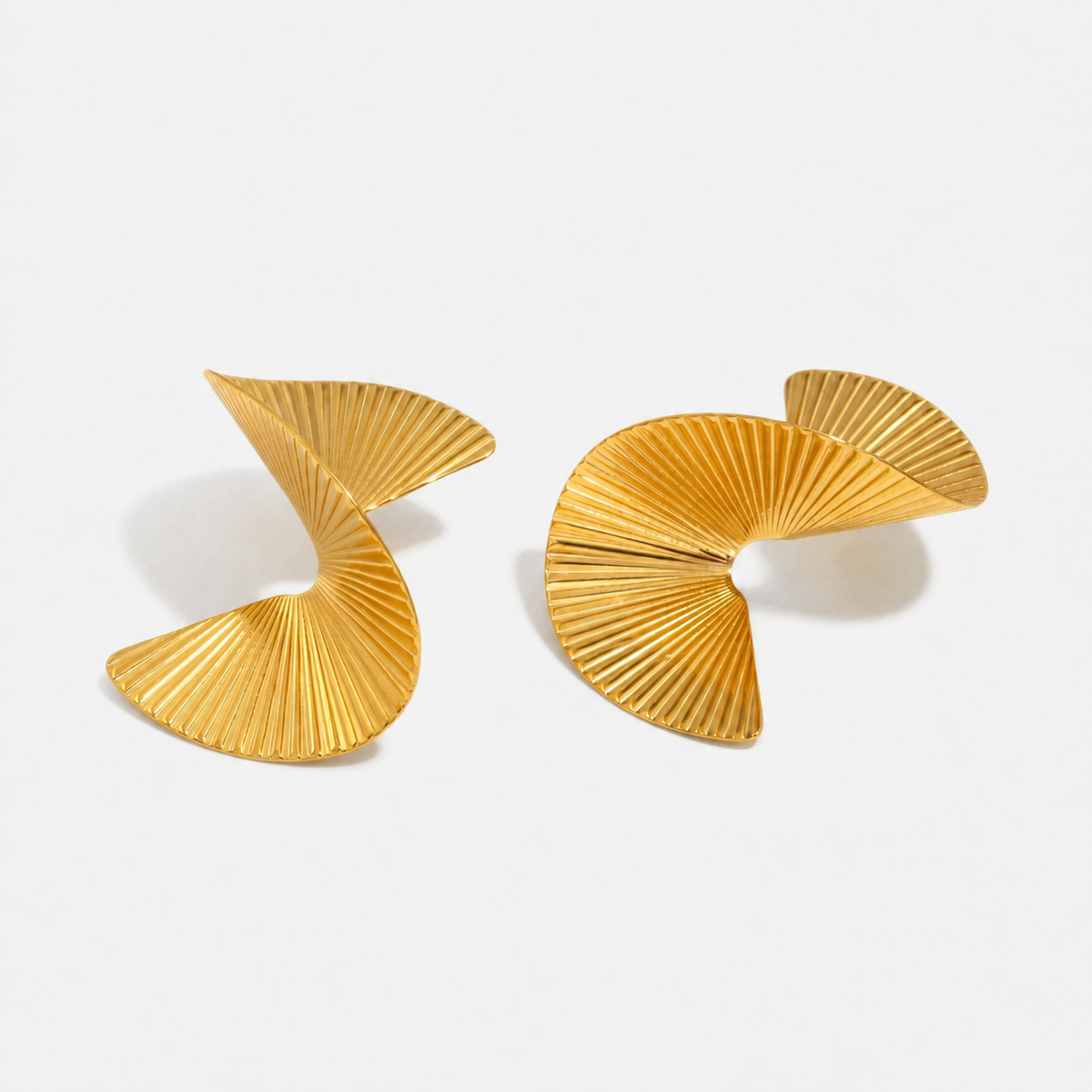 Spira Solis Gold Sculptural Drop Earrings — Gold