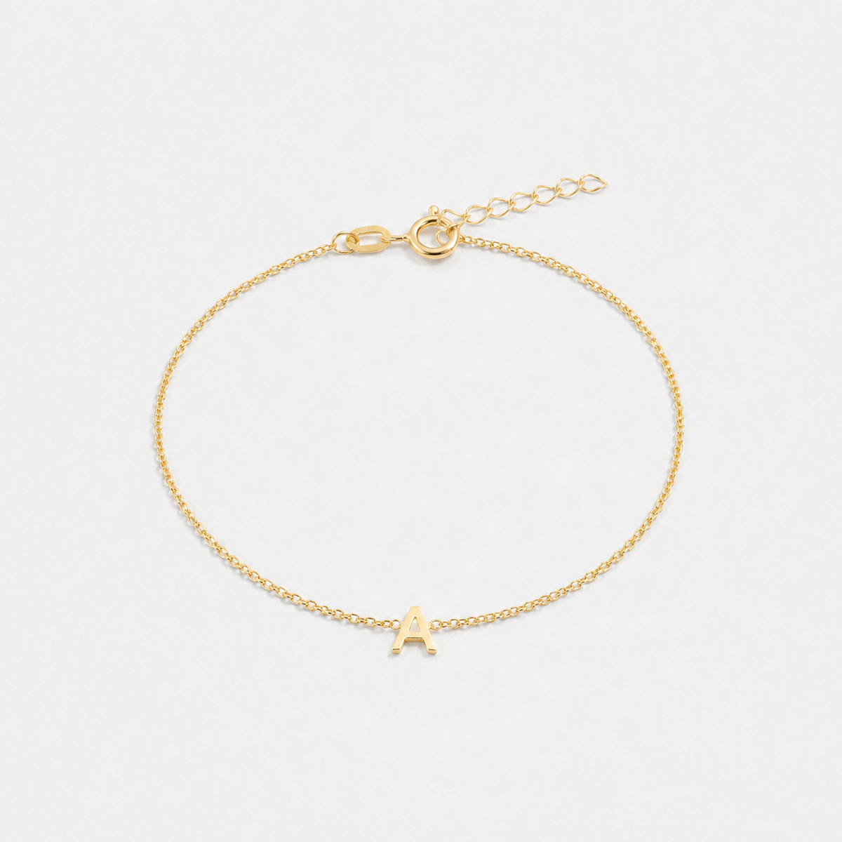 Original Single Initial Letter Bracelet — 18k Gold Vermeil / A